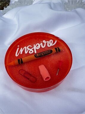 Inspire Orange Resin Coaster